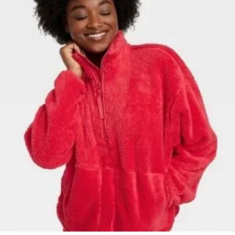 All in Motion Vibrant Red Fleece Jacket